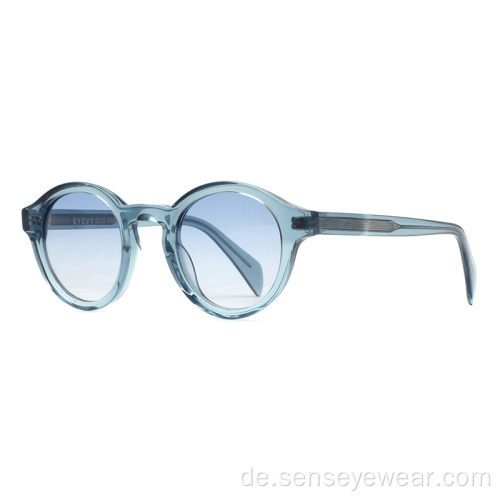 Vintage UV400 ECO Runde Acetat Polarisierte Sonnenbrille